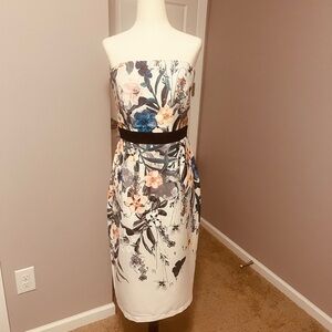Little Mistress London Strapless Floral Dress Size 8